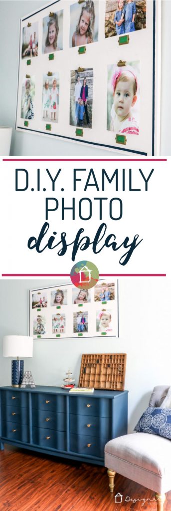 What a fun way to display family photos! Love, love, love these DIY personalized photo frames. Super easy to change out photos whenever you want to!
