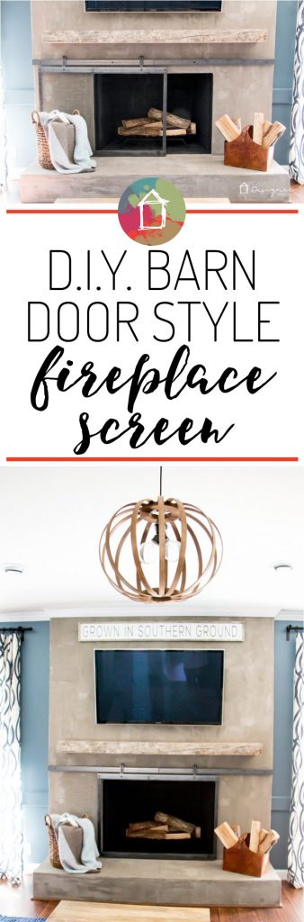 This is seriously amazing! A DIY sliding fireplace screen. OMG, love it. Learn how to make a barn door style fireplace screen with this blogger's full tutorial. You don't have to weld or anything!