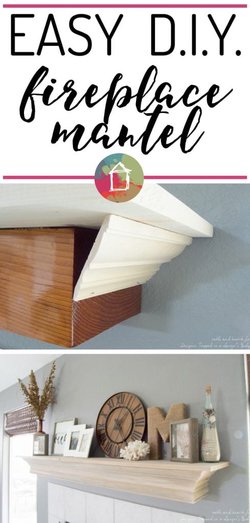 Wow! Check out this DIY fireplace mantel update made from simple molding. Love the driftwood finish! 