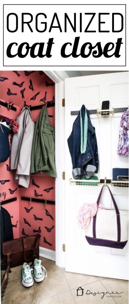 Love this pretty and organized coat closet! This small closet organization is so pretty and so much more functional than 1 hanging rod and a shelf. I can’t wait to try that organization system!