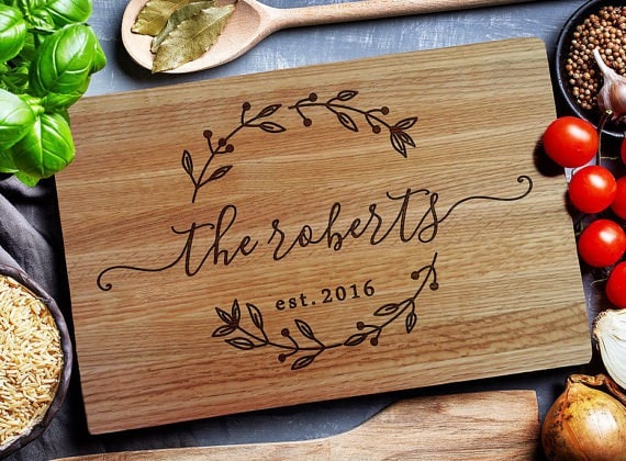 personalized wood cutting board 