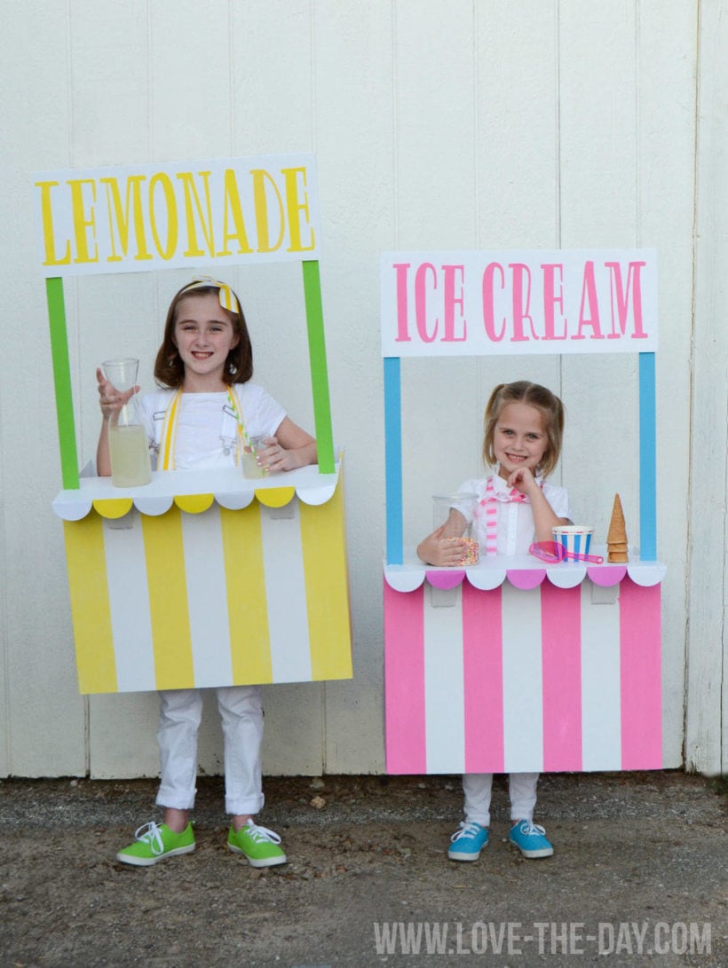 DIY lemonade and ice cream stand costume