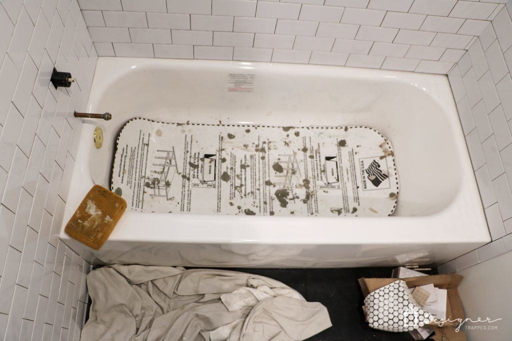 OMG, I can't believe how dramatic this DIY bathroom renovation is! 