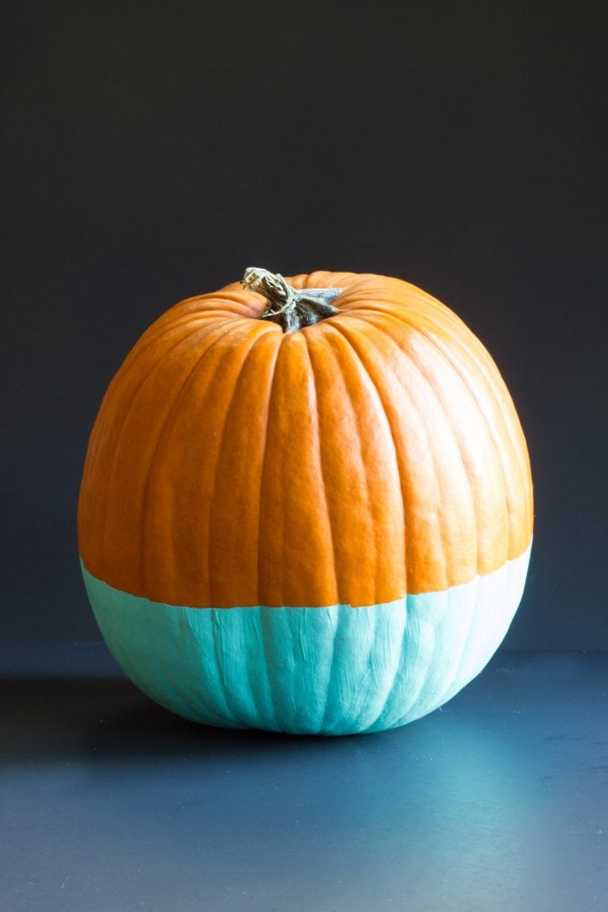 paint dipped color block pumpkin