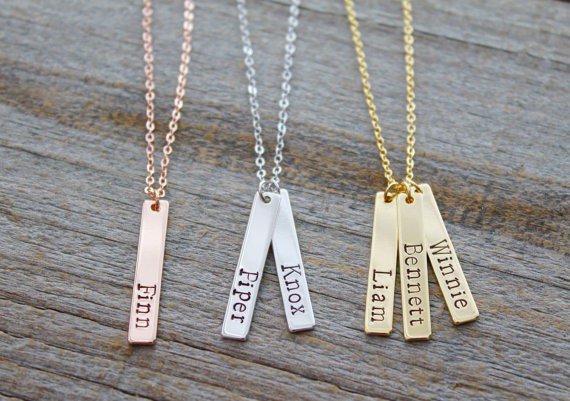 pesonalized bar necklace for grandparents