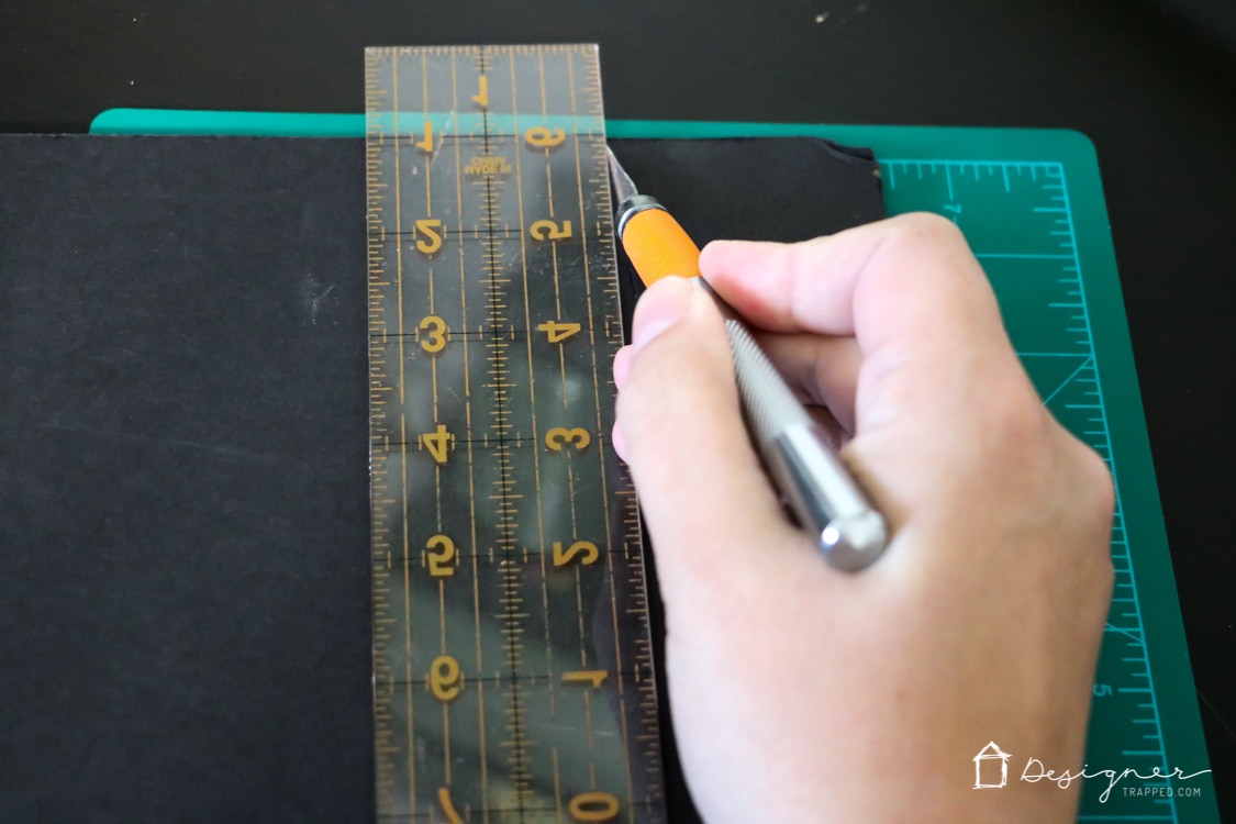 cutting foam board with craft knife