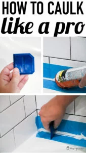 These instructions for how to caulk a bathtub are super easy to follow and will give you a perfectly straight and tidy caulk line, just like the pros. If you need to know how to caulk a bathtub, READ this first! This blogger tells you what you SHOULD and SHOULD NOT do!