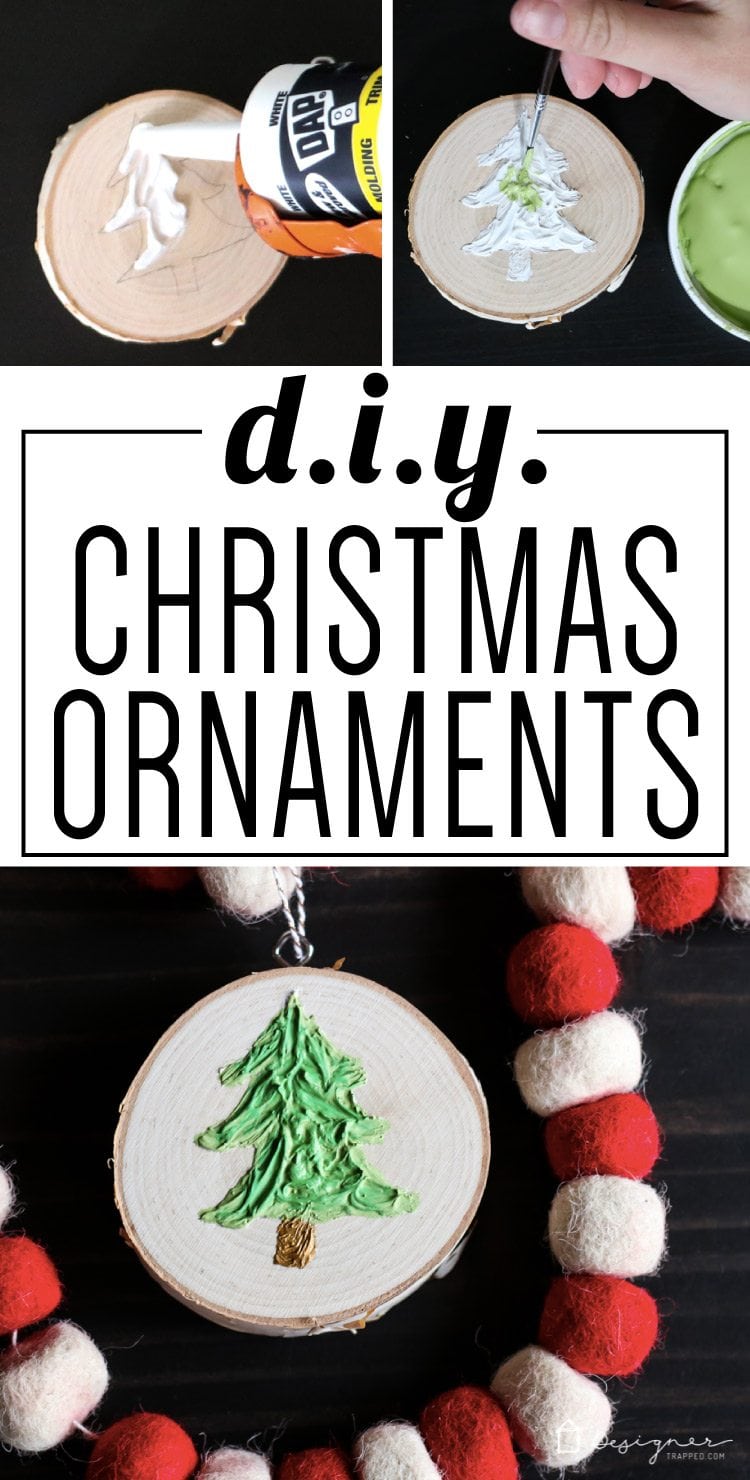 If you've ever wondered how to make Christmas ornaments that are unique and easy, this is the tutorial for you! I love how much texture the Christmas tree has--I never would have thought to use caulk!