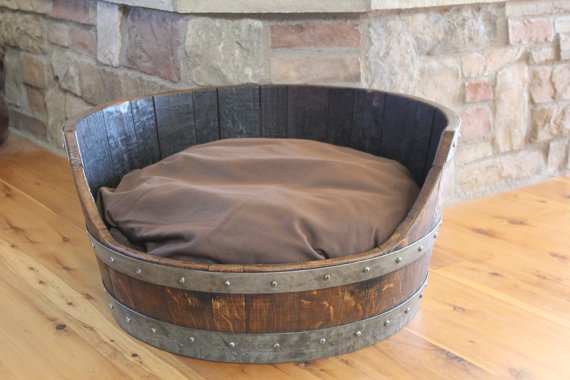 barrel dog bed