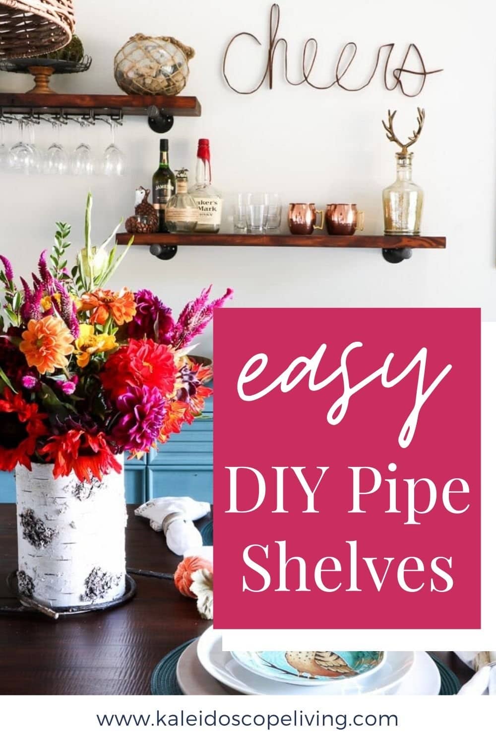 easy DIY pipe shelves