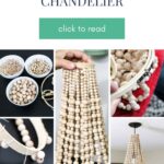 DIY wood bead chandelier