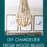 DIY wood bead chandelier