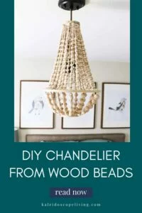 DIY wood bead chandelier