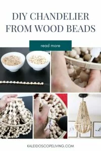 DIY wood bead chandelier