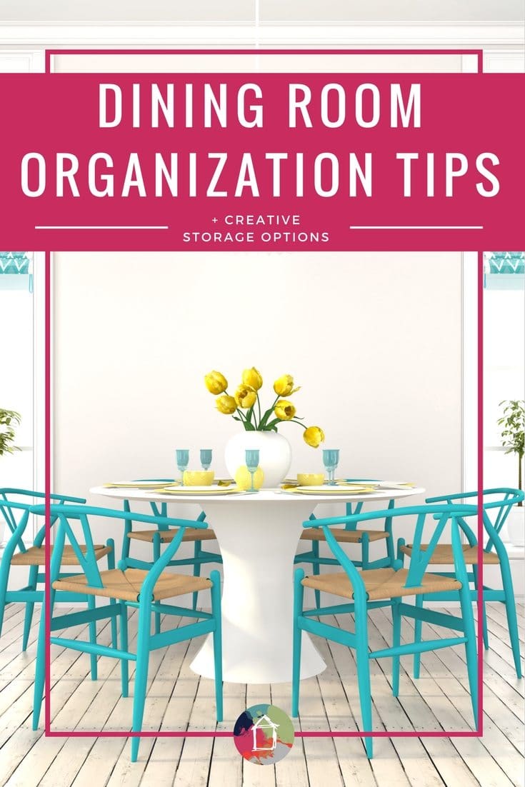 LOVE these dining room storage and organization ideas. I'm not the only person whose dining room has to serve multiple purposes--I need creative storage ideas to make that happen. These organization and decluttering ideas are perfect.