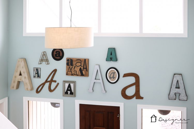 OMG! I am obsessed with this gorgeous wall full of typography art! How fun to pick your last name initial and create a monogram gallery wall?! And this blogger shares the best sources for where to find large wall letters! Saving!