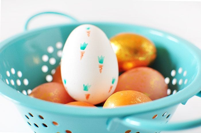 fruit stamped easter eggs