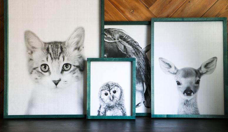 Large wall art can be soooo expensive, but it doesn't have to be! You can create large DIY art without being artistic and without spending much money. This full tutorial shows you how to make huge photos with engineer prints & make easy DIY frames for them. Click through to see the tutorial!