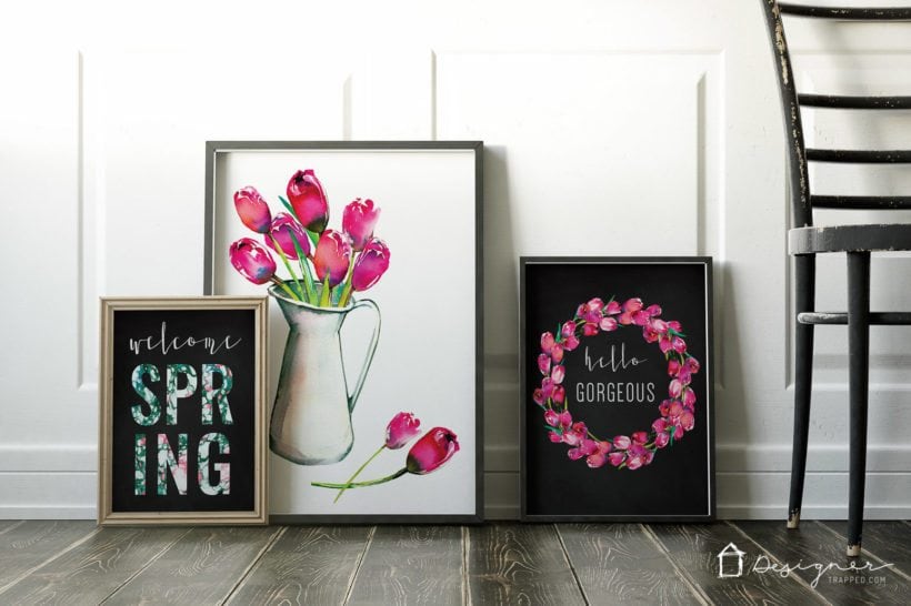 OMG! I am so in love with these free printables for Spring! I can't wait to print off these Spring printables and pop them into frames. So gorgeous!