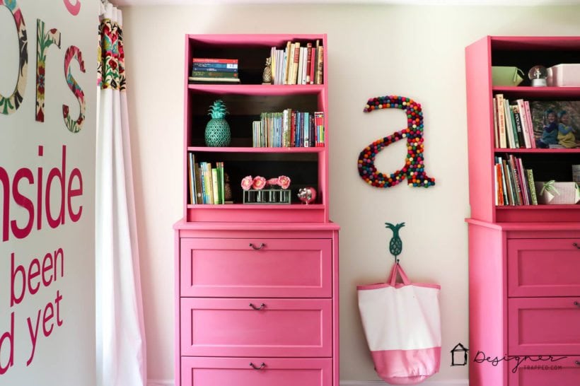 billy book cases in girl room