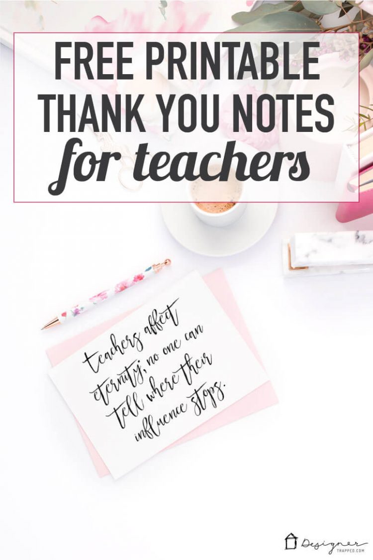 Printable Thank You Notes From Teachers