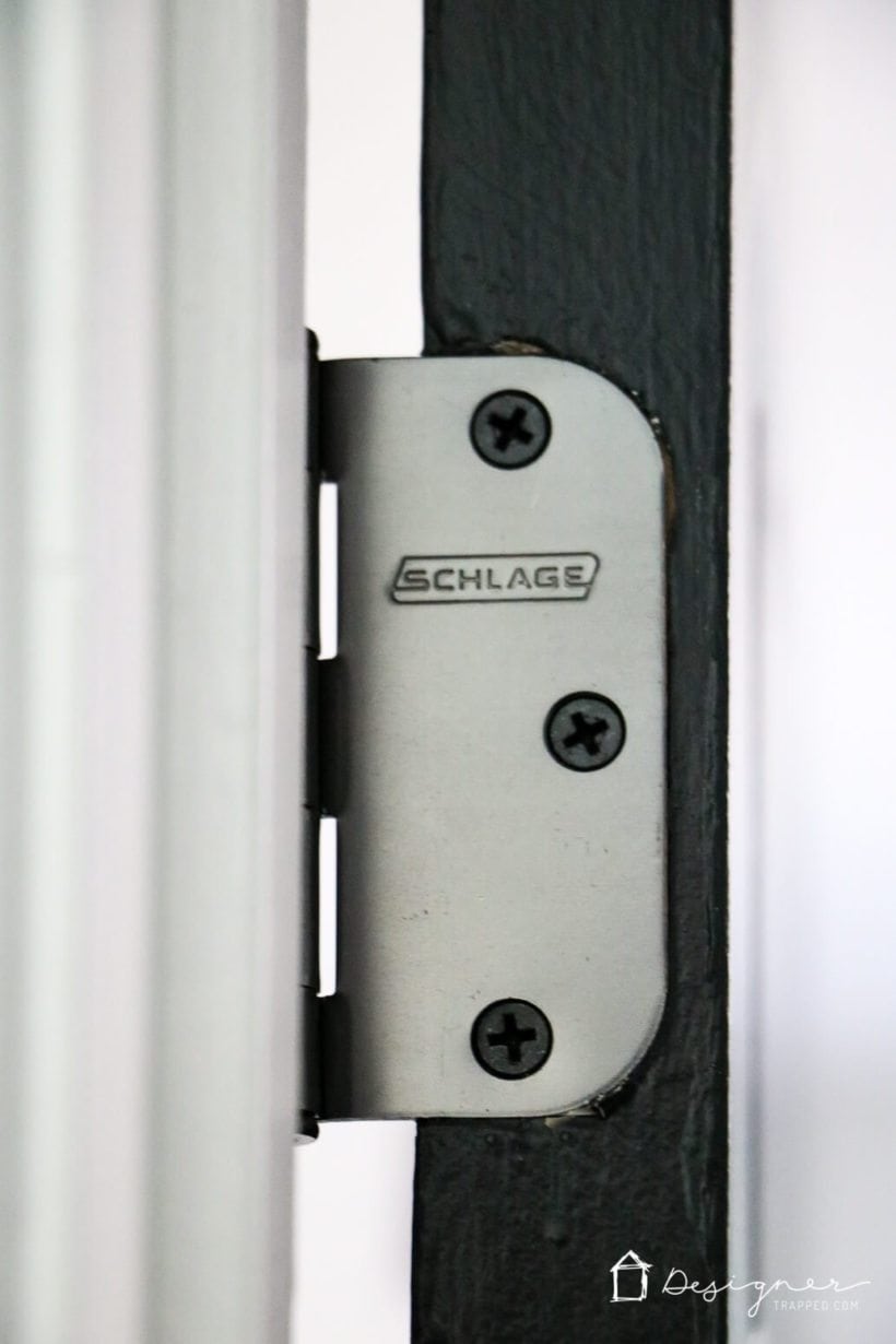 oil-rubbed bronze hinge on black interior door