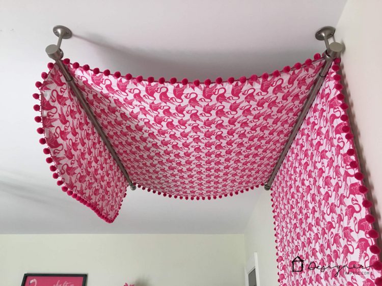 OMG, this DIY bed canopy is amazing! I can't believe this girl's bed canopy is made from flat sheets. It looks so easy to make! I can't wait to try it!