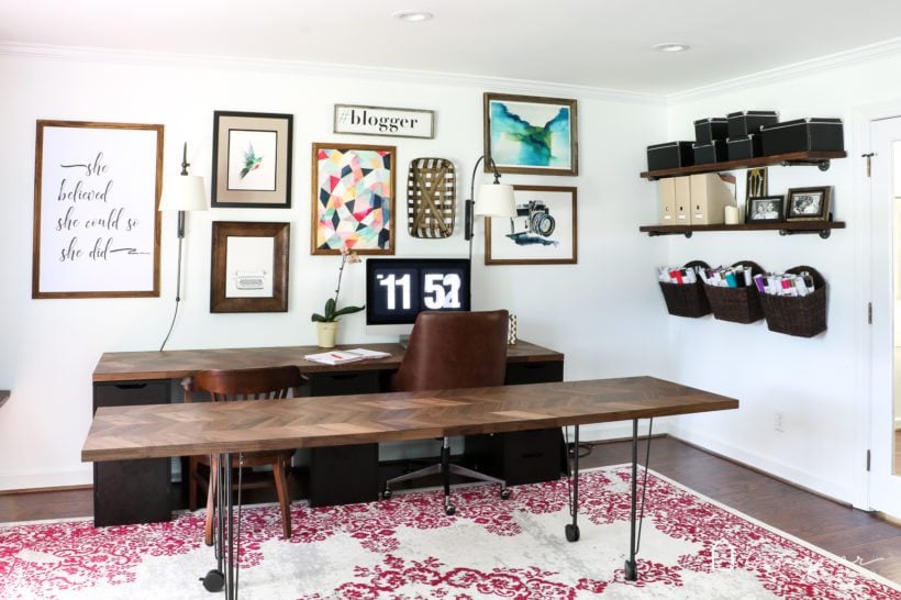 DIY IKEA desk hack by Tasha Agruso of Kaleidoscope Living