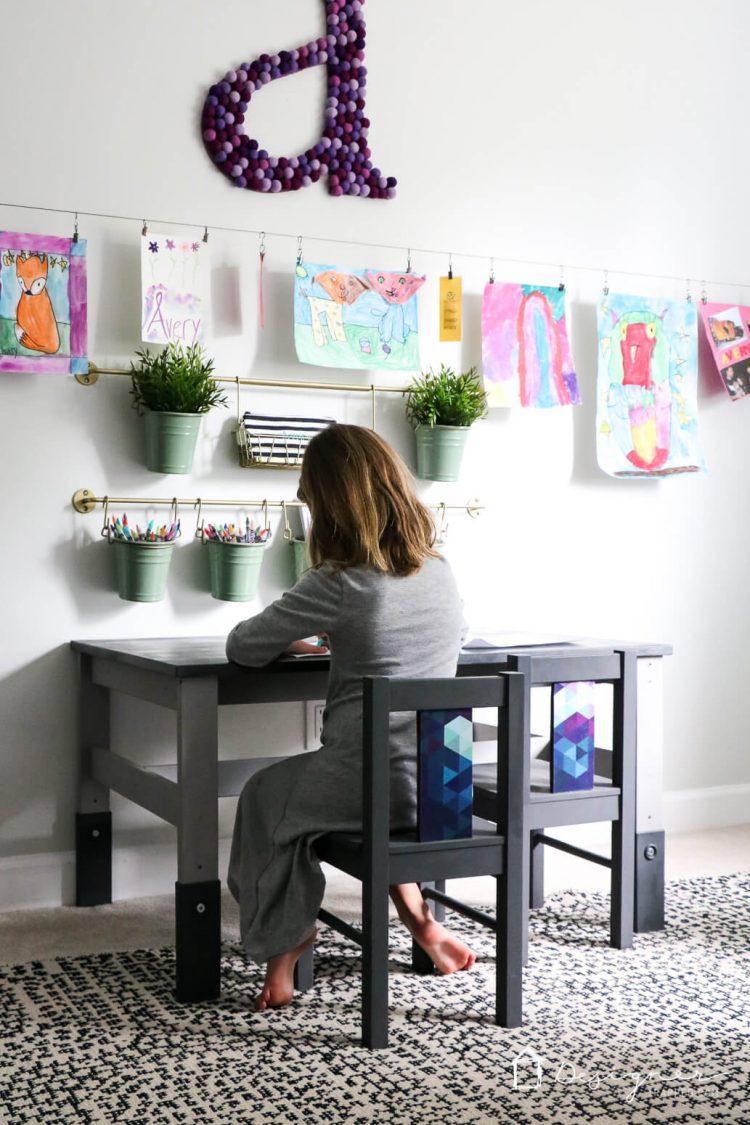 This cheap Ikea Kids' Table Looks Like It Came From a High-End Boutique. An Ikea kid's table and chairs can look super stylish with just a little bit of work. This Ikea kid's table and chairs makeover is so easy and gorgeous! Click for the full tutorial with step-by-step photos.