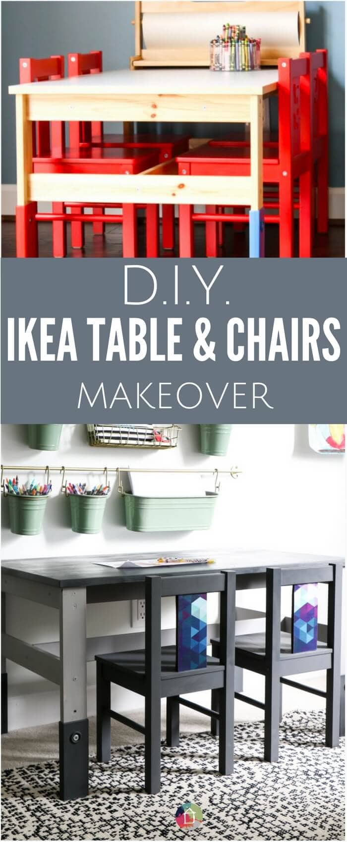 This cheap Ikea Kids' Table Looks Like It Came From a High-End Boutique. An Ikea kid's table and chairs can look super stylish with just a little bit of work. This Ikea kid's table and chairs makeover is so easy and gorgeous! Click for the full tutorial with step-by-step photos.