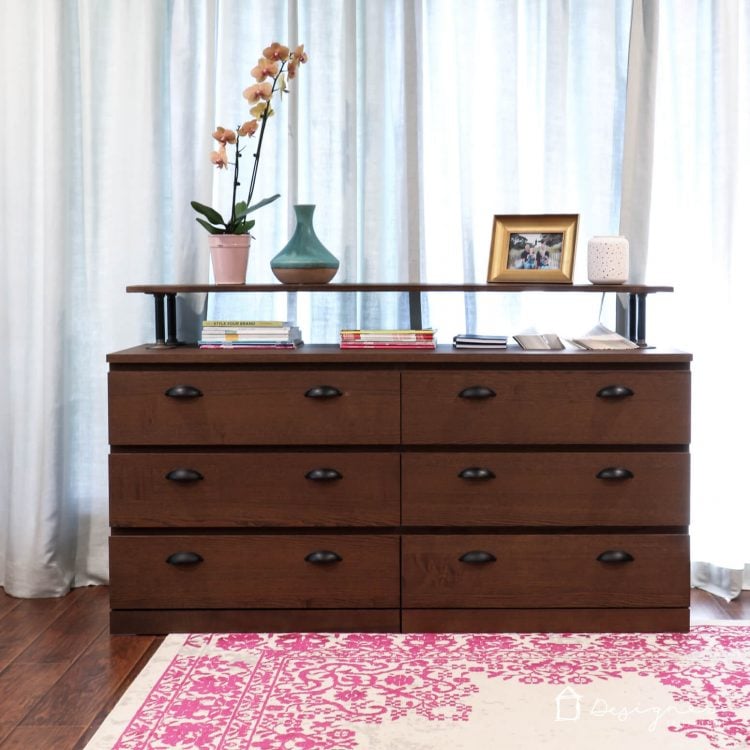 WOW! I can't believe this is an Ikea Malm dresser! What a great Ikea Malm hack. Love the industrial dresser that it turned into. Looks very high-end on a very small budget!