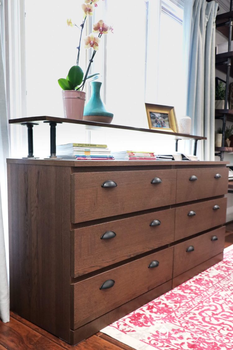 WOW! I can't believe this is an Ikea Malm dresser! What a great Ikea Malm hack. Love the industrial dresser that it turned into. Looks very high-end on a very small budget!