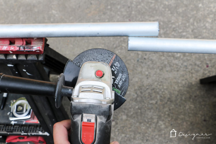 Determine how long your metal conduit railings need to be by measuring the distance between your posts and adding 1 1/2 inches to your measurement (you need some length to fit securely in the holes you will be drilling in the posts). 
