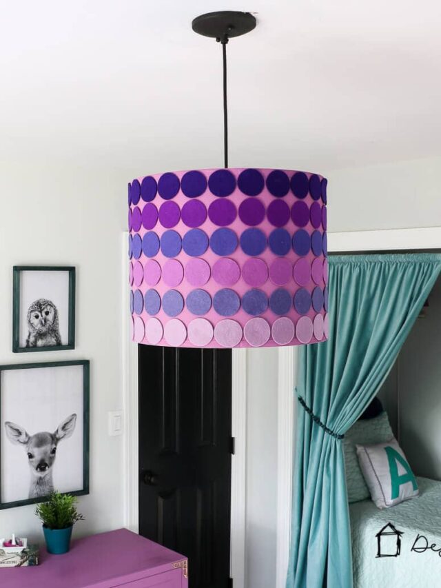DIY Ombre Lampshade from Felt Circles