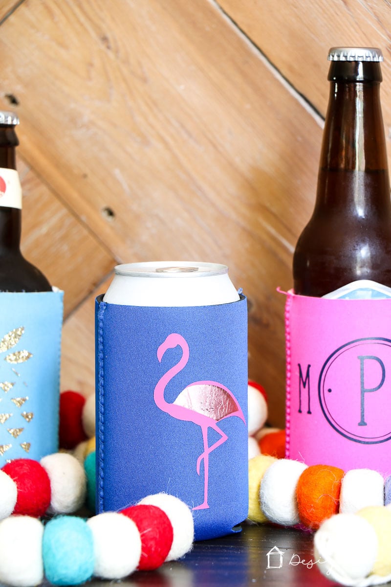 DIY personalized koozies are fun to create and make awesome gifts! Follow this easy, step-by-step tutorial to make your own. #koozies #diykoozies