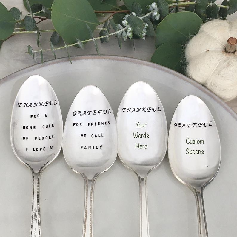 stamped serving spoons