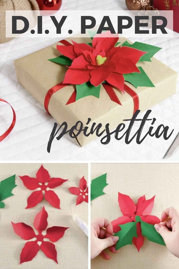 Diy Paper Poinsettia The Perfect Gift Embellishment Designertrapped Com