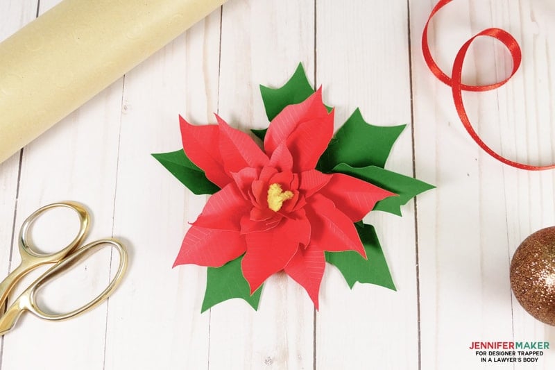 Diy Paper Poinsettia The Perfect Gift Embellishment Designertrapped Com