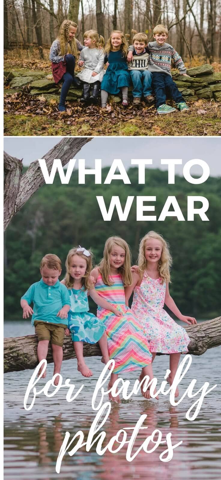 Wondering what to wear for family photos? These tips will help you choose the perfect family photo outfits!