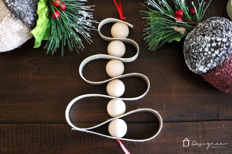 DIY Leather and Wooden Christmas Ornaments