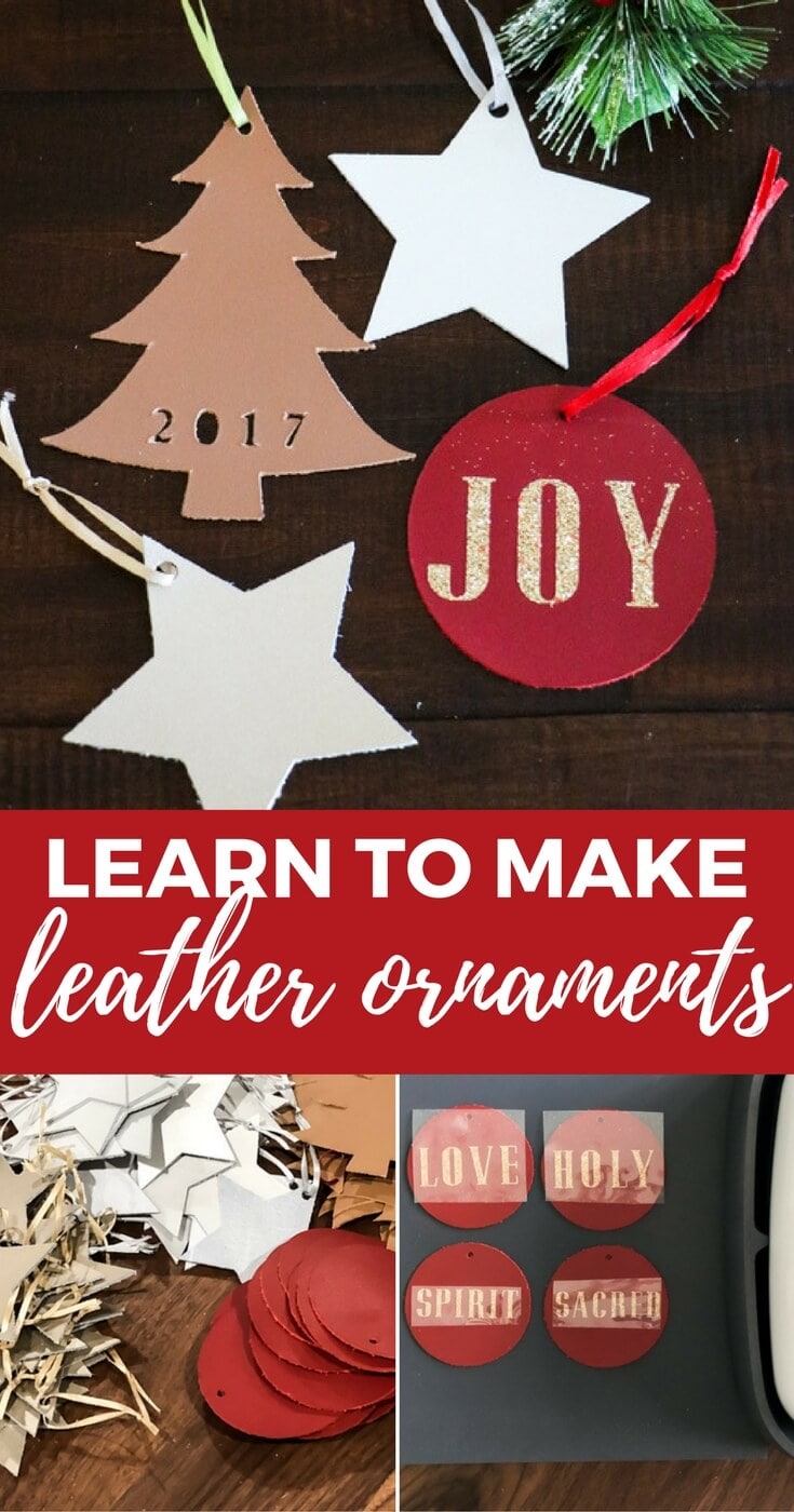 These handmade Christmas ornaments from leather are so unique and add a modern touch to any Christmas tree! Best of all, you can cut leather quickly and easily with the right tool!