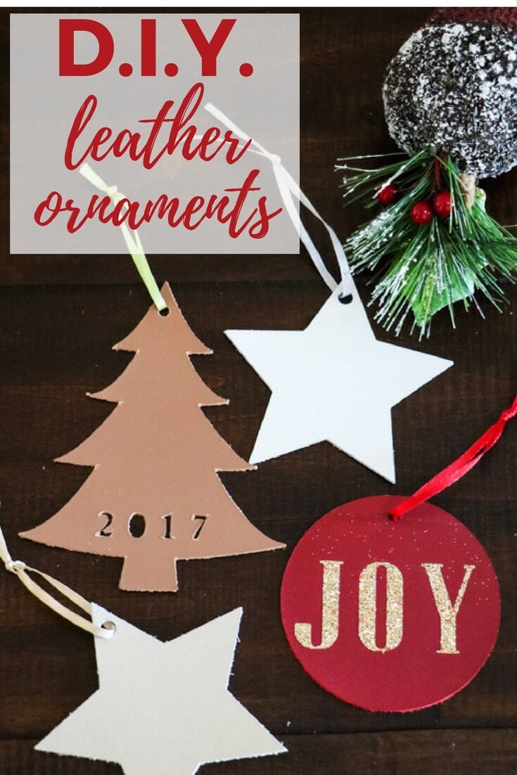 These handmade Christmas ornaments from leather are so unique and add a modern touch to any Christmas tree! Best of all, you can cut leather quickly and easily with the right tool!