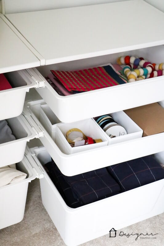 DIY closet system installed in bedroom closet