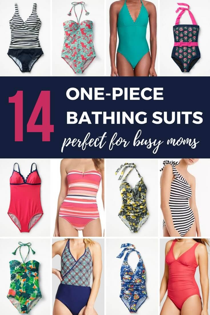Bathing suits for moms need to stay put while swimming and wrangling kids, but they shouldn't make you feel frumpy! These one-piece bathing suit picks are as chic as they are comfortable and practical.