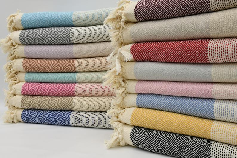 colorful cotton turkish blankets