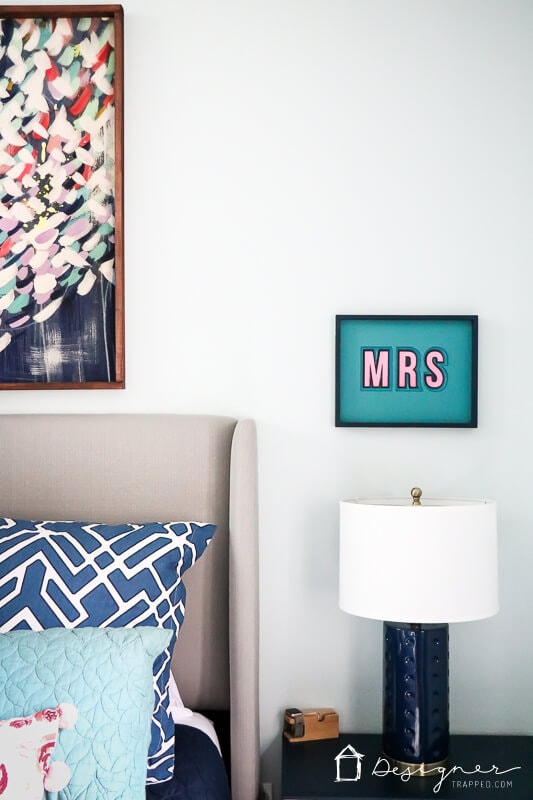Mr and Mrs bedroom art