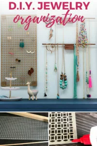 diy jewelry organization hanging on wall