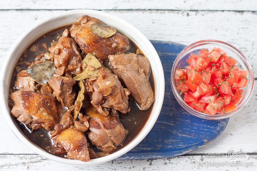 chicken adobo with fresh tomatoes