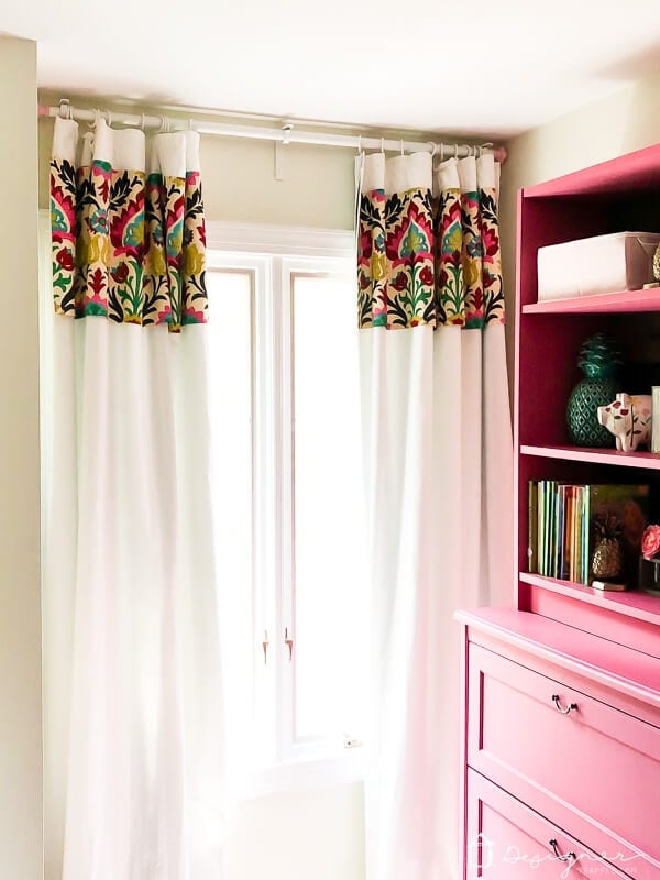 DIY curtains hanging in room