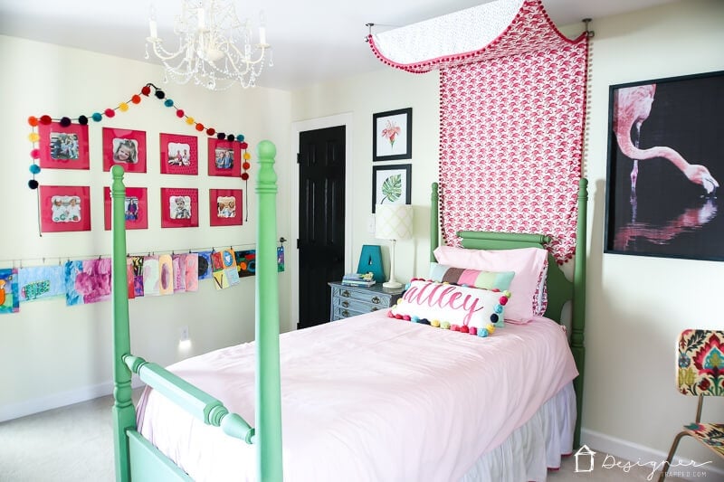 pink and green girls bedroom